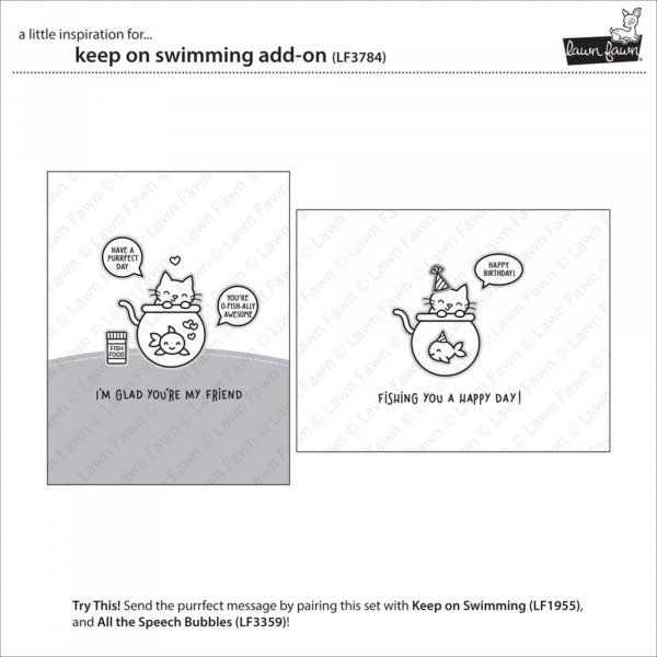 Lawn Fawn Clear Stamps - Keep On Swimming Add-On
