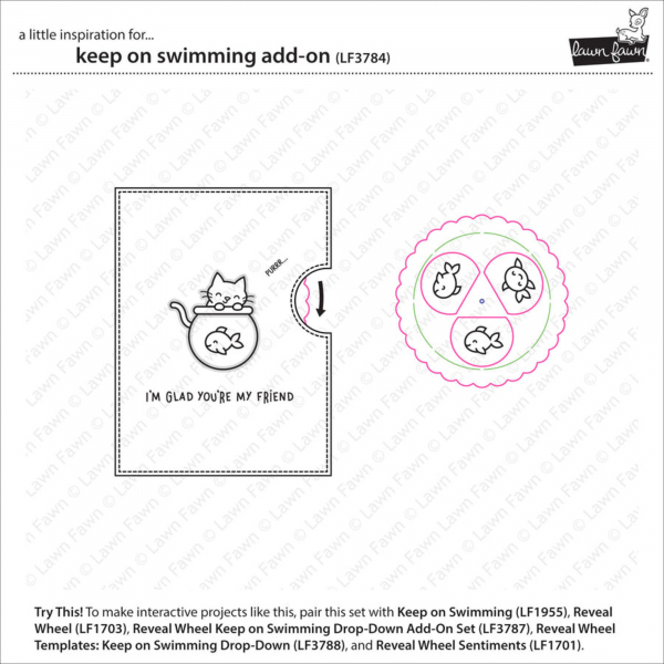 Lawn Fawn Clear Stamps - Keep On Swimming Add-On
