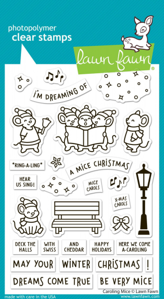 Lawn Fawn Clear Stamps - Caroling Mice