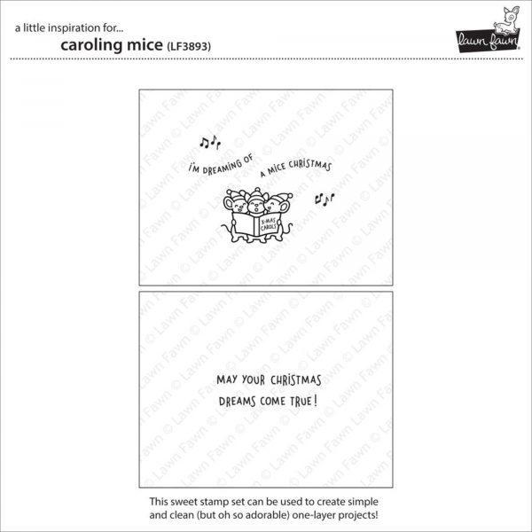 Lawn Fawn Clear Stamps - Caroling Mice