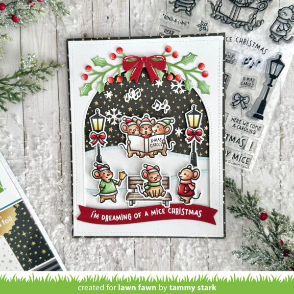 Lawn Fawn Clear Stamps - Caroling Mice