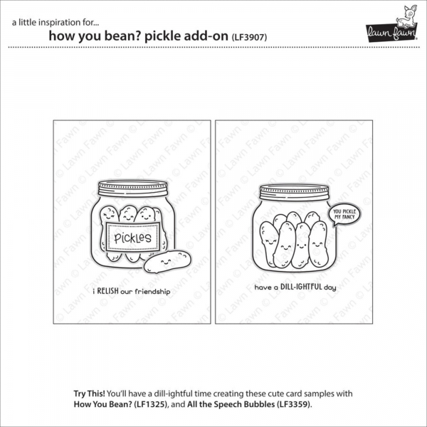 Lawn Fawn Clear Stamps - How you Bean? Pickle Add-On
