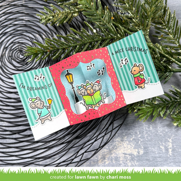 Lawn Fawn Die - Center Picture Window Card Holiday Add-On