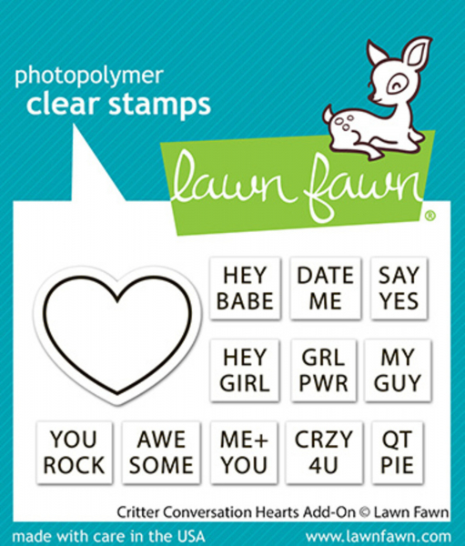 Lawn Fawn Clear Stamps - Critter conversation Hearts Add-On