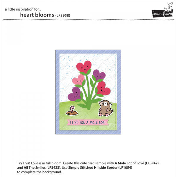 Lawn Fawn Die - Heart Blooms