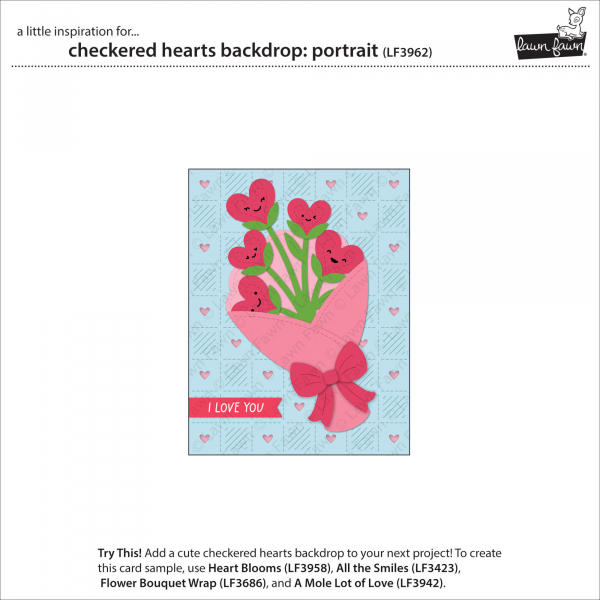 Lawn Fawn Die - Checkered Heart Backdrop: Portrait