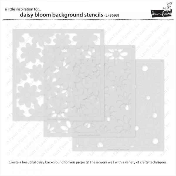 Lawn Fawn - 6" x 6" Schablone - Daisy Bloom Background