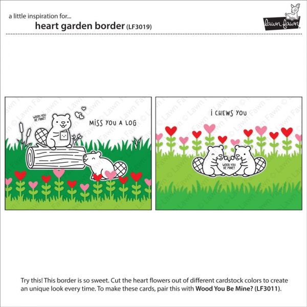 Lawn Fawn Die - Heart Garden Border