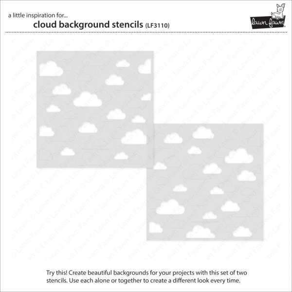 Lawn Fawn - 6" x 6" Schablone - Cloud Background Stencils