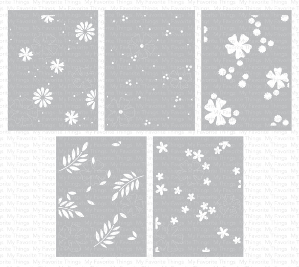 MFT - 4 1/2" x 6" Scene Stencil - Friendly Flowers Stencil Set