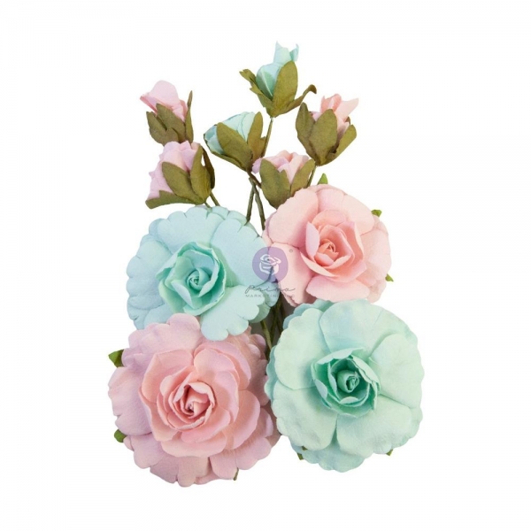 Prima Marketing Mulberry Paper Flowers - Forever/Magic Love 10 Stk.