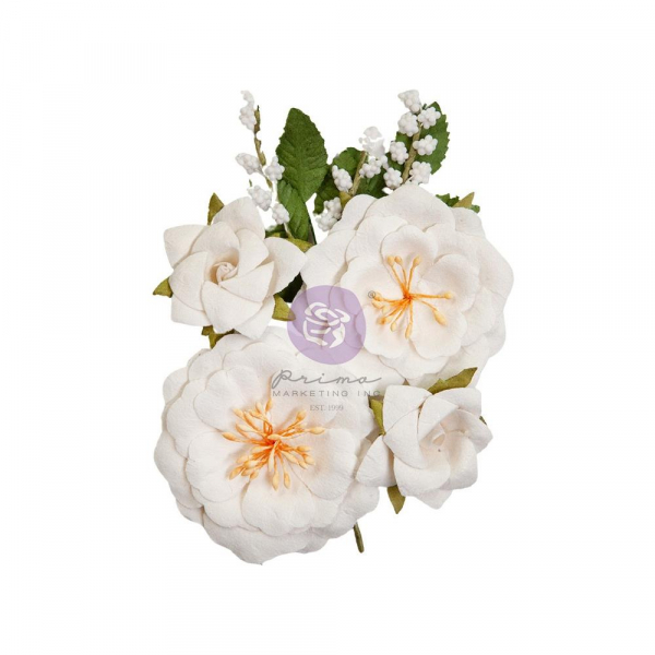 Prima Marketing Sharon Ziv Paper Flowers - Porcelain Florals 6 Stk.
