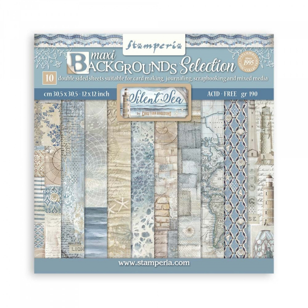 Stamperia Backgrounds Paper Pad - Silent Sea