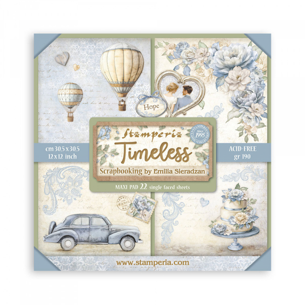 Stamperia - MAXI Paper Pad - Timeless 12"x12"