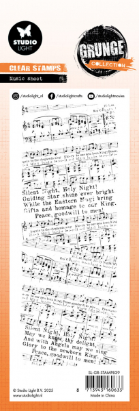 Studio Light Clear Stamps - Grunge - Music Sheet