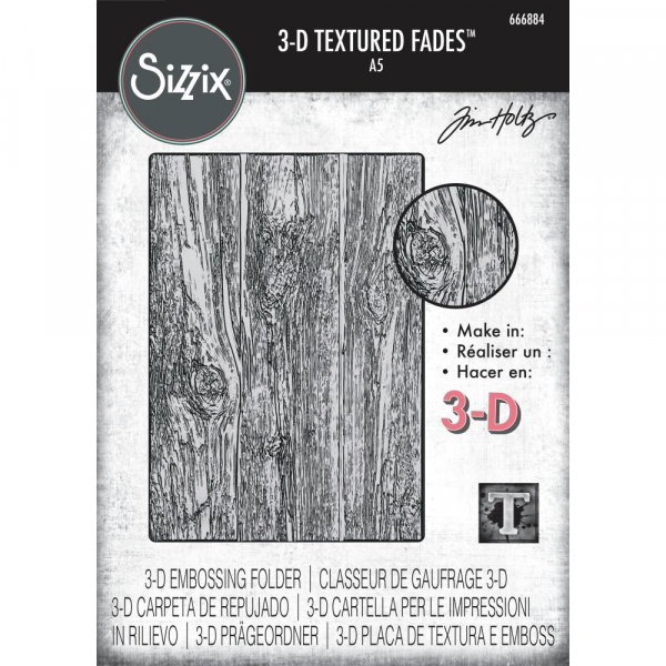 Sizzix Tim Holtz - 3-D Texture Fades - Large - Lumber
