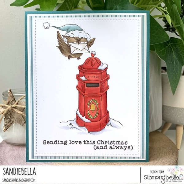 Stamping Bella - Holiday Owl sending a Card