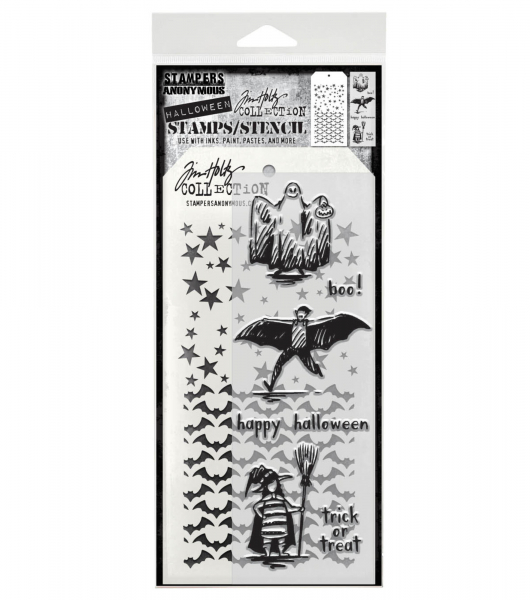 Tim Holtz Layering Stamps/Stencil - Trick Or Treat