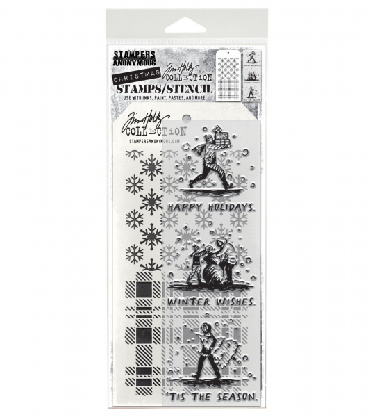 Tim Holtz Layering Stamps/Stencil - Holiday Sketchbook