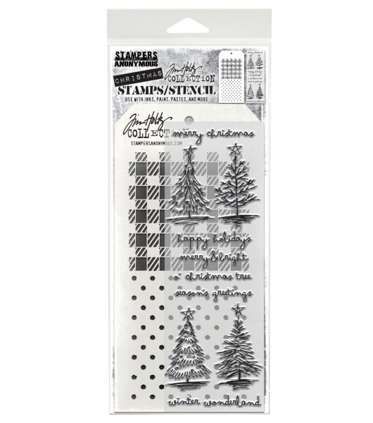 Tim Holtz Layering Stamps/Stencil - Scribbly Christmas