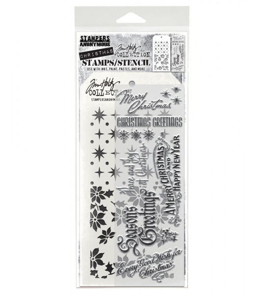 Tim Holtz Layering Stamps/Stencil - Vintage Christmas