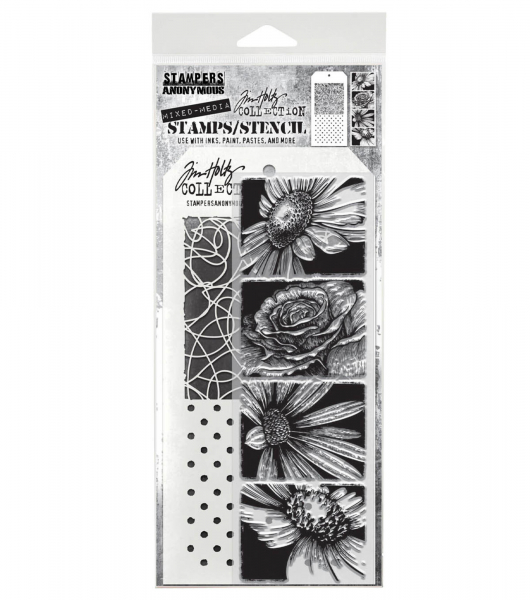 Tim Holtz Layering Stamps/Stencil - Bold Bontanicals