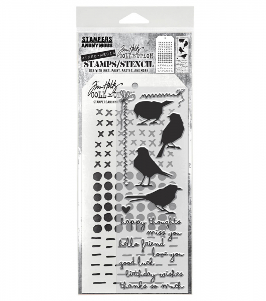 Tim Holtz Layering Stamps/Stencil - Silhouette Birds