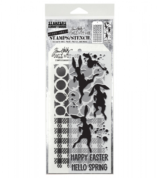 Tim Holtz Layering Stamps/Stencil - Bunny Hop