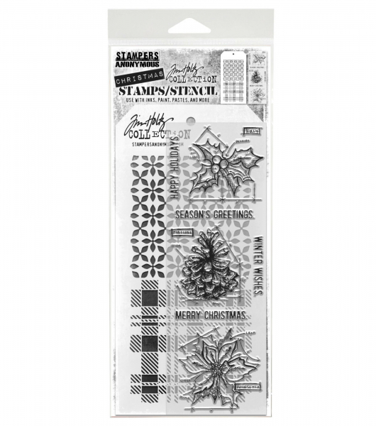 Tim Holtz Layering Stamps/Stencil - Blueprint Christmas #2