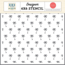 Carta Bella - 6" x 6" Schablone - Stencil - Beach Town Palm Tree Paradise