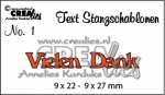 Crealies Text Stanze - Vielen Dank
