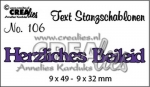 Crealies Text Stanze - Herzliches Beileid