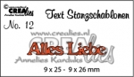 Crealies Text Stanze - Alles Liebe