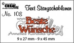 Crealies Text Stanze - Beste Wünsche