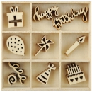 %Kaisercraft Wooden Flourish Pack - Party%