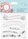 !Papermania Clear Stamp Set 100 x 100 mm - Bellissima - Text Banners - 6 stck.!