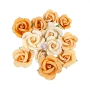 Prima Marketing Mulberry Paper Flowers - Rising Fire/Diamond 12 Stk.