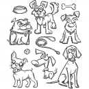Tim Holtz Stempelset - Crazy Dogs